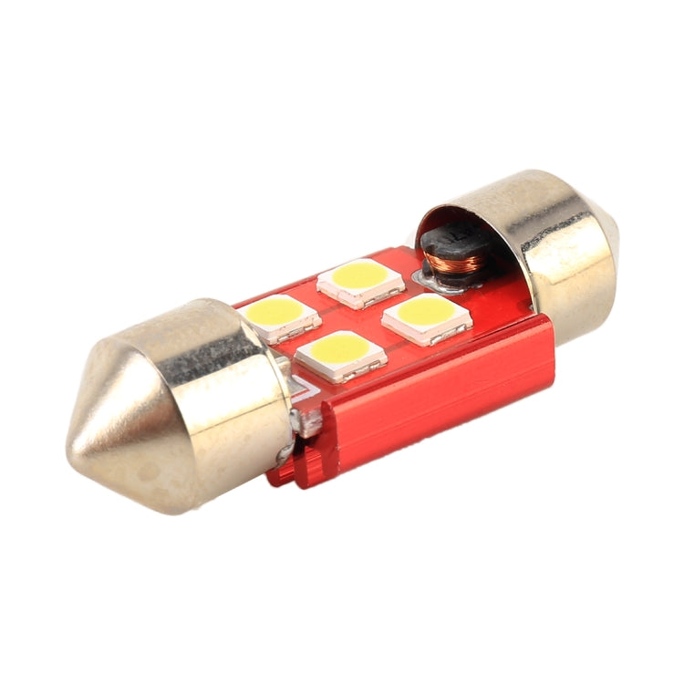 2 ชิ้น 31 มม. DC12V / 1.6W / 6000K / 130LM 4LEDs SMD-3030 โคมไฟอ่านหนังสือในรถยนต์, 31mm