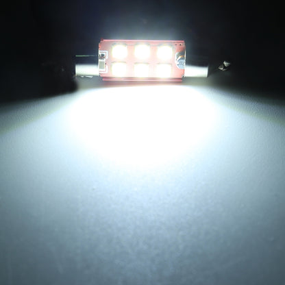 2 ชิ้น 31 มม. DC12V / 1.6W / 6000K / 130LM 4LEDs SMD-3030 โคมไฟอ่านหนังสือในรถยนต์, 31mm