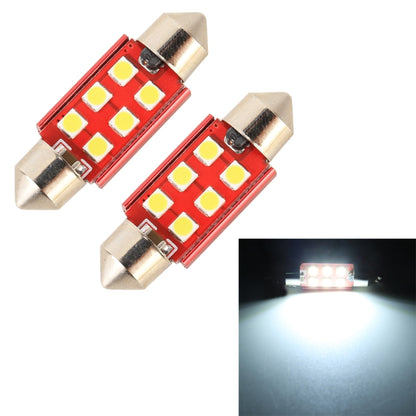 2 ชิ้น 36 มิลลิเมตร DC12V / 2.2 วัตต์ / 6000K / 180LM 6LEDs SMD-3030 โคมไฟอ่านหนังสือในรถยนต์, 36mm