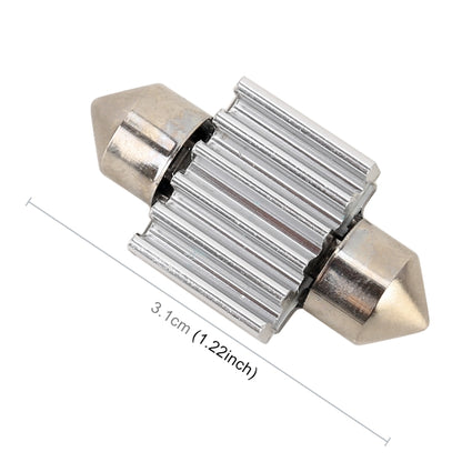 10 ชิ้น 31 มม. DC12V / 2W / 7000K / 80LM 4LEDs SMD-5050 โคมไฟอ่านหนังสือในรถยนต์, 31mm, 4LEDs SMD-5050