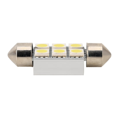 10 ชิ้น 36 มม. DC12V / 2W / 7000K / 80LM 6LEDs SMD-5050 โคมไฟอ่านหนังสือในรถยนต์, 36mm, 6LEDs SMD-5050