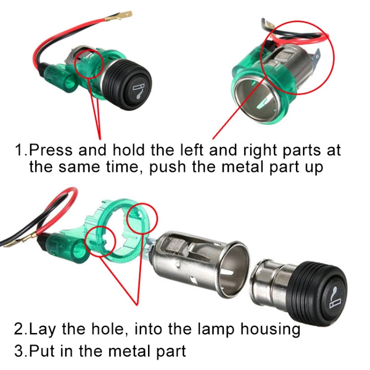 รถยนต์ 10A 12V ไฟแช็กบุหรี่มาตรฐานยุโรปพร้อมไฟ