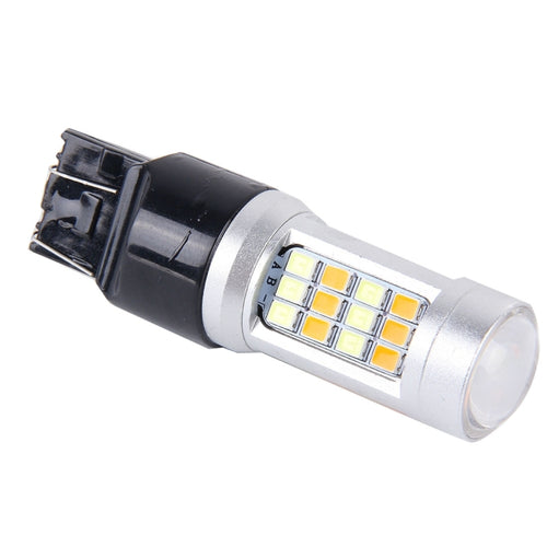 2 ชิ้น T20/7443-42LED 20W 21*2835W+21*2835Y ไฟเลี้ยวสีขาว + เหลืองพร้อม Len.กระแสตรง 12-24V, T20