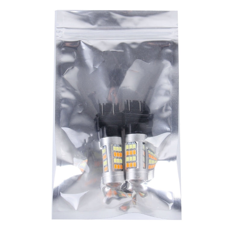 2 ชิ้น T25/3157 10 วัตต์ 1000 LM 6000K ไฟเลี้ยวสีขาว + เหลืองพร้อมหลอดไฟ LED SMD-2835-LED 42 ดวงและเลนกระแสตรง 12-24V, T25 with 42 SMD-2835-LED Lamps