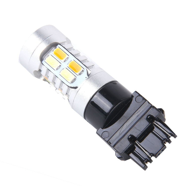 2 ชิ้น T25/3157 10W 1000 LM 6000K ไฟเลี้ยวสีขาว + เหลืองพร้อมหลอดไฟ LED SMD-5730-20 และเลนกระแสตรง 12-24V, T25 with 20 SMD-5730-LED Lamps