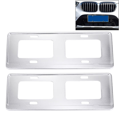 2 ชิ้นป้ายทะเบียนรถยนต์แมกนีเซียมอัลลอยด์ยึดกรอบยึดยืนเมา (สีเงิน), Magnesium Alloy Bracket