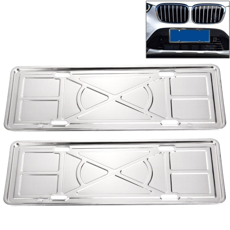 2 ชิ้นป้ายทะเบียนรถยนต์อลูมิเนียมอัลลอยด์ยึดกรอบยึดยืนเมา (สีเงิน), Aluminium Alloy Bracket