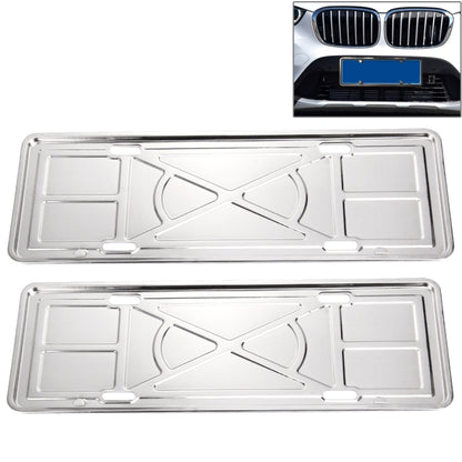 2 ชิ้นป้ายทะเบียนรถยนต์อลูมิเนียมอัลลอยด์ยึดกรอบยึดยืนเมา (สีเงิน), Aluminium Alloy Bracket