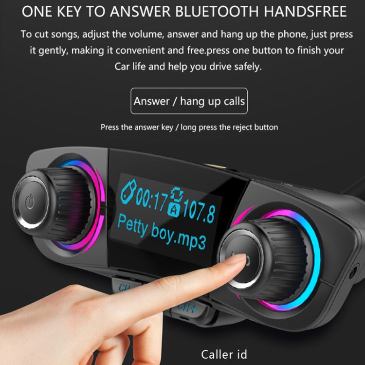 BT06 ชาร์จ USB คู่สมาร์ทบลูทูธ 4.0 + EDR เครื่องส่งสัญญาณ FM เครื่องเล่นเพลง MP3 ชุดอุปกรณ์ติดรถยนต์พร้อมหน้าจอ LED ขนาด 1.3 นิ้ว, รองรับการโทรผ่าน Bluetooth, การ์ด TF และดิสก์ U, BT06