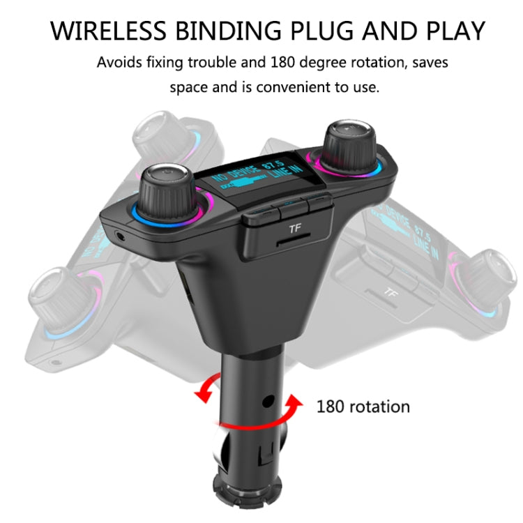 BT06 ชาร์จ USB คู่สมาร์ทบลูทูธ 4.0 + EDR เครื่องส่งสัญญาณ FM เครื่องเล่นเพลง MP3 ชุดอุปกรณ์ติดรถยนต์พร้อมหน้าจอ LED ขนาด 1.3 นิ้ว, รองรับการโทรผ่าน Bluetooth, การ์ด TF และดิสก์ U, BT06