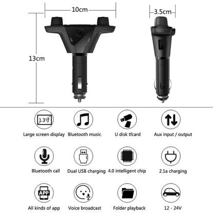 BT06 ชาร์จ USB คู่สมาร์ทบลูทูธ 4.0 + EDR เครื่องส่งสัญญาณ FM เครื่องเล่นเพลง MP3 ชุดอุปกรณ์ติดรถยนต์พร้อมหน้าจอ LED ขนาด 1.3 นิ้ว, รองรับการโทรผ่าน Bluetooth, การ์ด TF และดิสก์ U, BT06