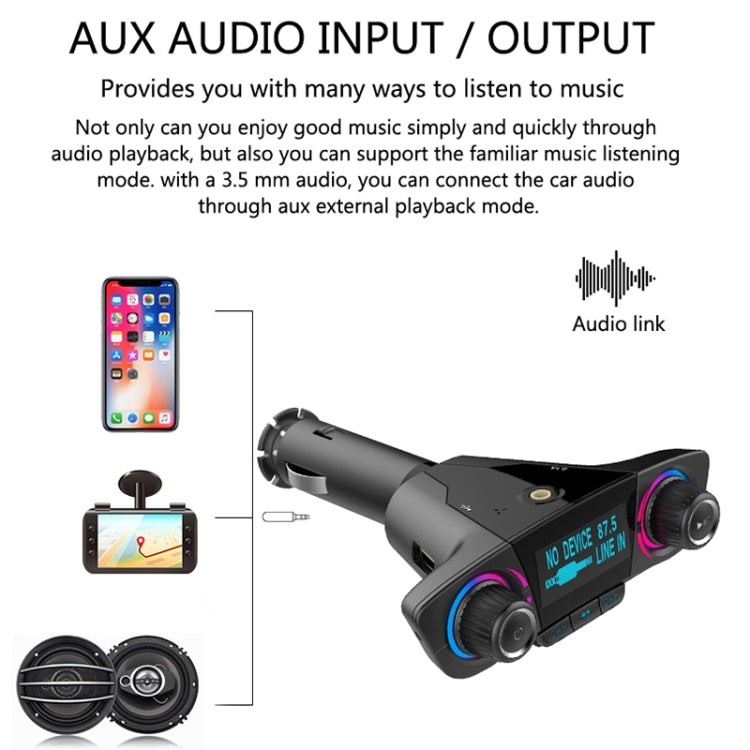 BT06 ชาร์จ USB คู่สมาร์ทบลูทูธ 4.0 + EDR เครื่องส่งสัญญาณ FM เครื่องเล่นเพลง MP3 ชุดอุปกรณ์ติดรถยนต์พร้อมหน้าจอ LED ขนาด 1.3 นิ้ว, รองรับการโทรผ่าน Bluetooth, การ์ด TF และดิสก์ U, BT06