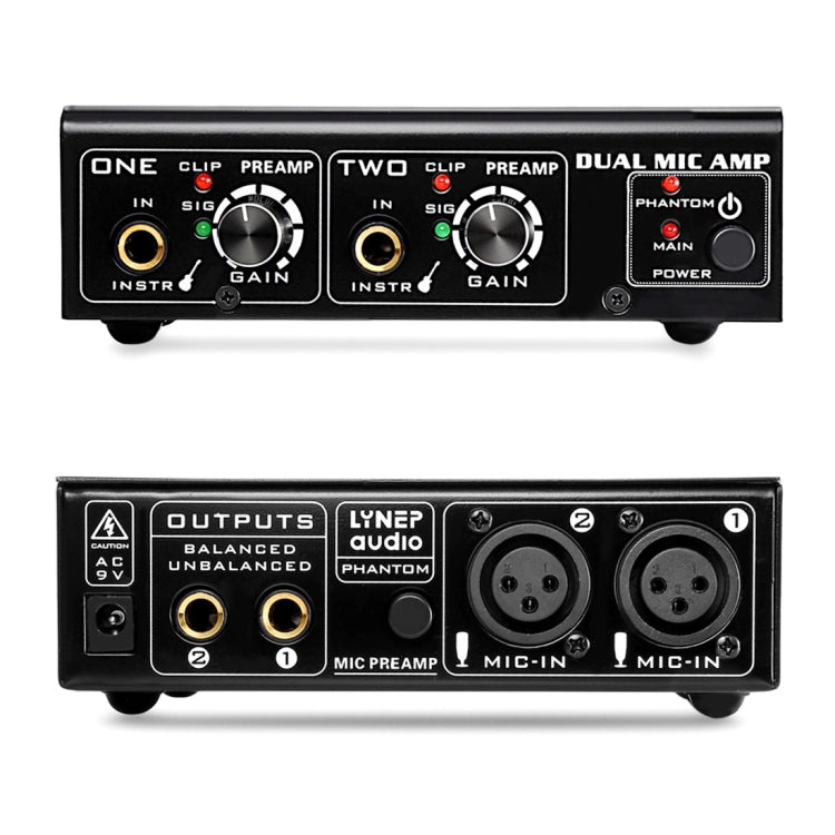 LINEPAUDIO A961 2-Channel เครื่องขยายเสียงไมโครโฟนกีตาร์ไฟฟ้าเครื่องขยายเสียงเบสไฟฟ้า, A961