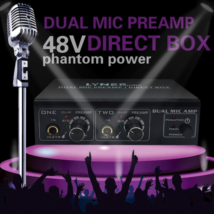 LINEPAUDIO A961 2-Channel เครื่องขยายเสียงไมโครโฟนกีตาร์ไฟฟ้าเครื่องขยายเสียงเบสไฟฟ้า, A961