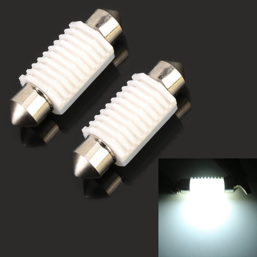 2 ชิ้น 36 มิลลิเมตร DC12V 1.7 วัตต์ 6000K 135LM 2LEDs SMD-3030 โคมไฟอ่านหนังสือในรถยนต์พร้อมตัวถอดรหัส, 36mm, with Decoder