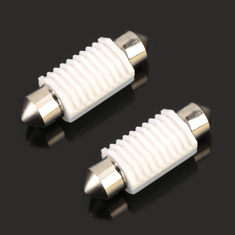 2 ชิ้น 36 มิลลิเมตร DC12V 1.7 วัตต์ 6000K 135LM 2LEDs SMD-3030 โคมไฟอ่านหนังสือในรถยนต์พร้อมตัวถอดรหัส, 36mm, with Decoder