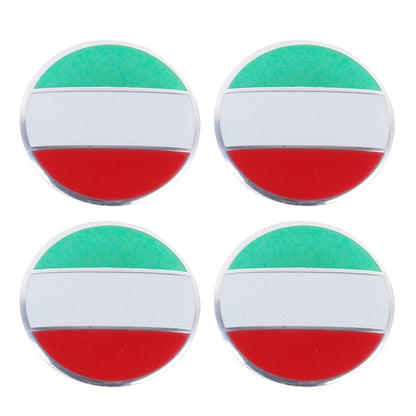 4 ชิ้นอิตาลีธงโลหะรถสติ๊กเกอร์ดุมล้อหมวกศูนย์ปกตกแต่ง, Italy Flag