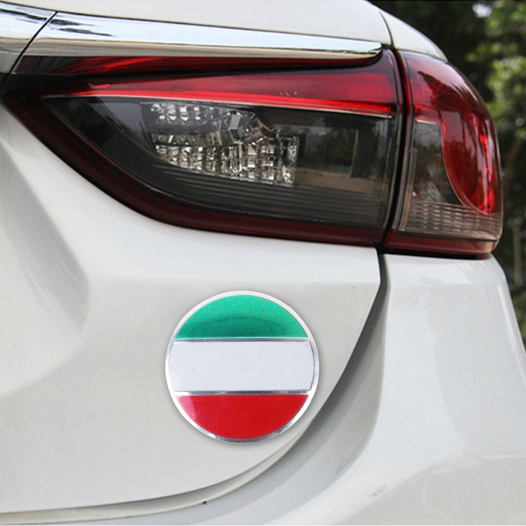 4 ชิ้นอิตาลีธงโลหะรถสติ๊กเกอร์ดุมล้อหมวกศูนย์ปกตกแต่ง, Italy Flag