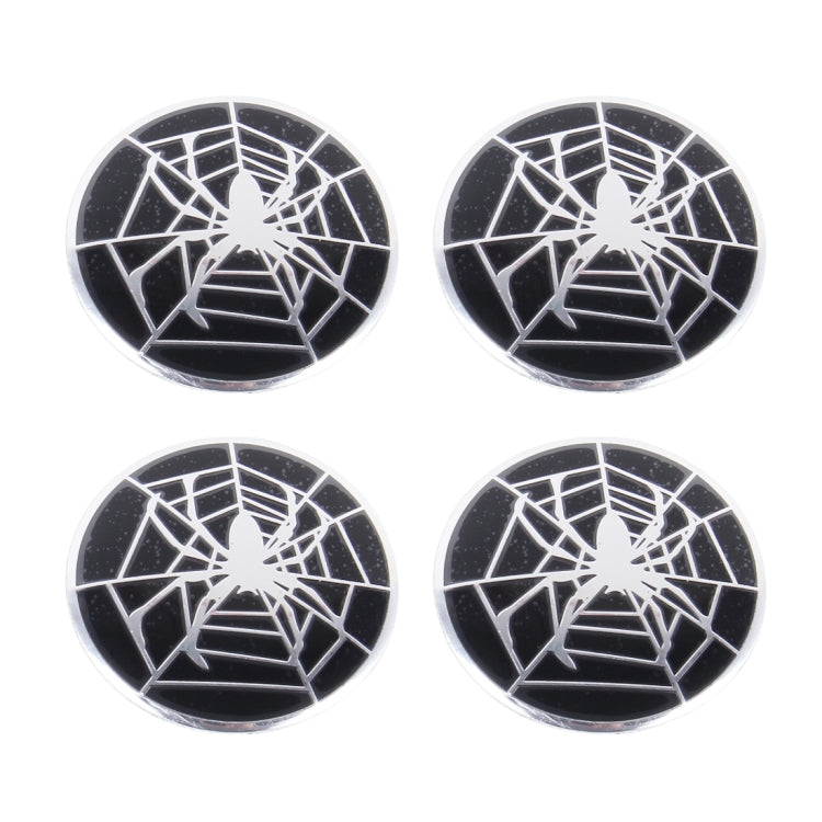 4 ชิ้นแมงมุมโลหะรถสติ๊กเกอร์ดุมล้อหมวกศูนย์ปกตกแต่ง, Spider