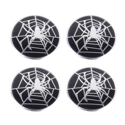 4 ชิ้นแมงมุมโลหะรถสติ๊กเกอร์ดุมล้อหมวกศูนย์ปกตกแต่ง, Spider