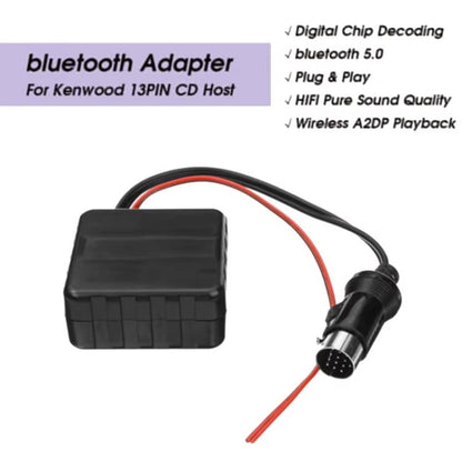 รถโมดูลบลูทูธไร้สายอะแดปเตอร์เสียงAUXสำหรับKenwood 13-pin CD Host, For Kenwood 13-pin