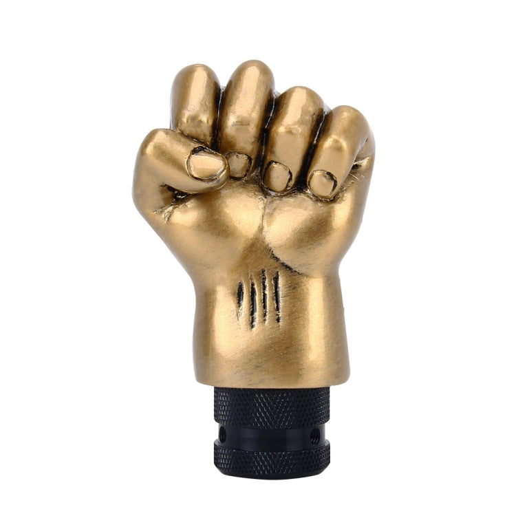 Universal Fist Shape อลูมิเนียมด้วยตนเองหรือเกียร์อัตโนมัติ SHIFT KNOB ใช้งานร่วมกับยางสามครอบคลุม Fit สำหรับรถทั้งหมด, Gold
