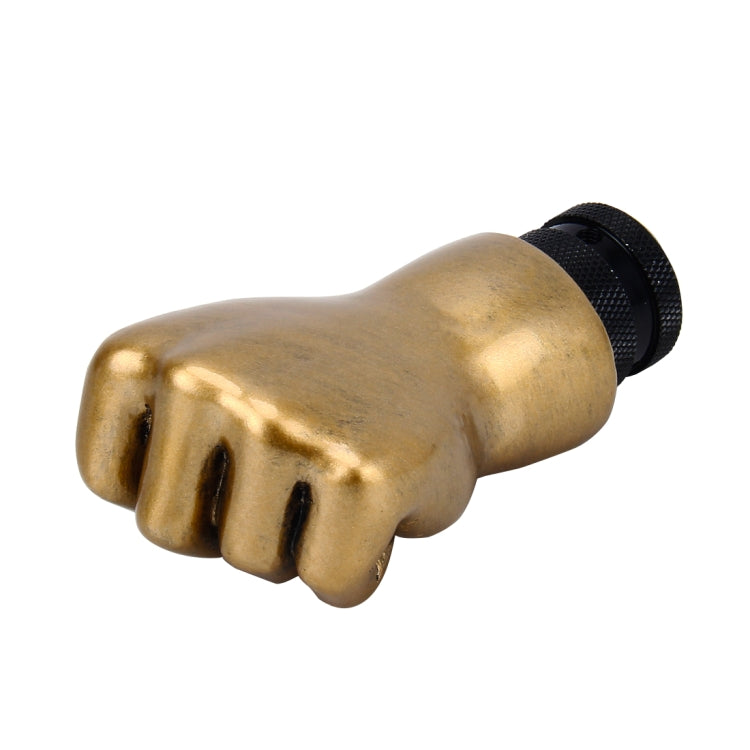Universal Fist Shape อลูมิเนียมด้วยตนเองหรือเกียร์อัตโนมัติ SHIFT KNOB ใช้งานร่วมกับยางสามครอบคลุม Fit สำหรับรถทั้งหมด, Gold