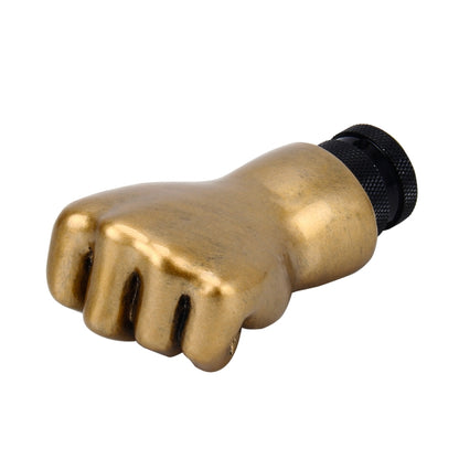 Universal Fist Shape อลูมิเนียมด้วยตนเองหรือเกียร์อัตโนมัติ SHIFT KNOB ใช้งานร่วมกับยางสามครอบคลุม Fit สำหรับรถทั้งหมด, Gold