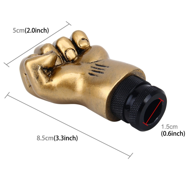 Universal Fist Shape อลูมิเนียมด้วยตนเองหรือเกียร์อัตโนมัติ SHIFT KNOB ใช้งานร่วมกับยางสามครอบคลุม Fit สำหรับรถทั้งหมด, Gold
