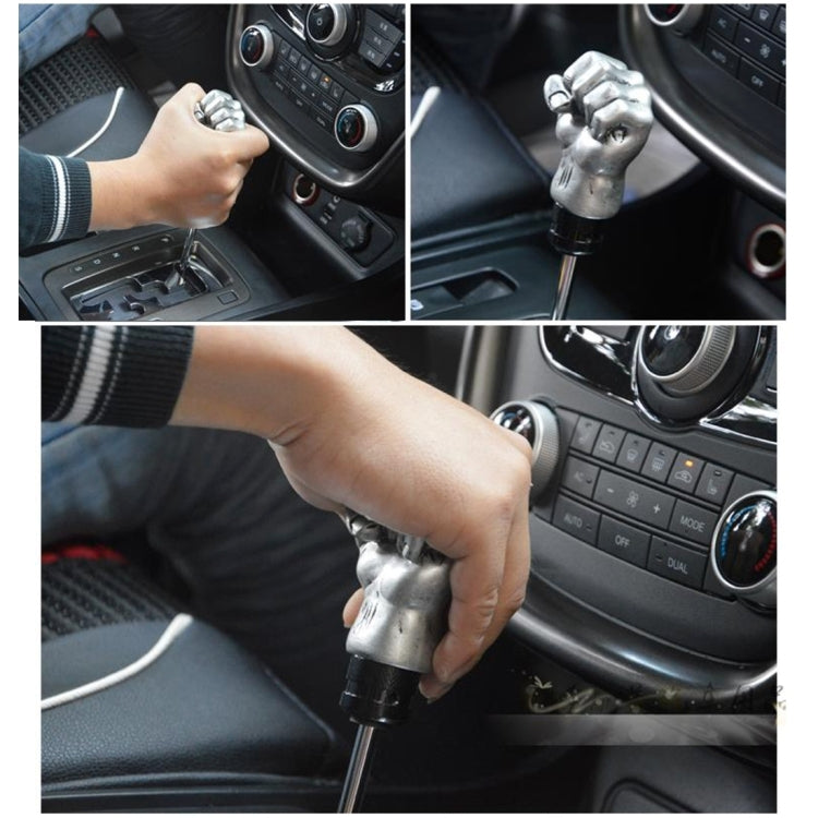 Universal Fist Shape อลูมิเนียมด้วยตนเองหรือเกียร์อัตโนมัติ SHIFT KNOB ใช้งานร่วมกับยางสามครอบคลุม Fit สำหรับรถทั้งหมด, Gold