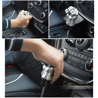 Universal Fist Shape อลูมิเนียมด้วยตนเองหรือเกียร์อัตโนมัติ SHIFT KNOB ใช้งานร่วมกับยางสามครอบคลุม Fit สำหรับรถทั้งหมด, Gold