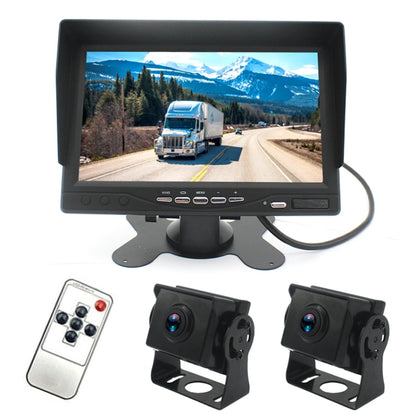 PZ612-2AHD IP67 120 องศารถยนต์ AHD 1080P 2 ล้านพิกเซล 7 นิ้วด้านหน้าและด้านหลังบันทึกคู่ 2 ทิศทางกระจกมองหลัง Night Vision Full Color พร้อมฟังก์ชั่นวิดีโอ, PZ612-2AHD