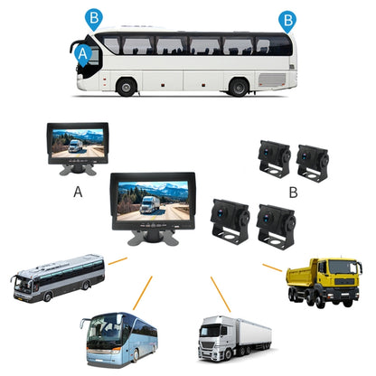 PZ612-2AHD IP67 120 องศารถยนต์ AHD 1080P 2 ล้านพิกเซล 7 นิ้วด้านหน้าและด้านหลังบันทึกคู่ 2 ทิศทางกระจกมองหลัง Night Vision Full Color พร้อมฟังก์ชั่นวิดีโอ, PZ612-2AHD