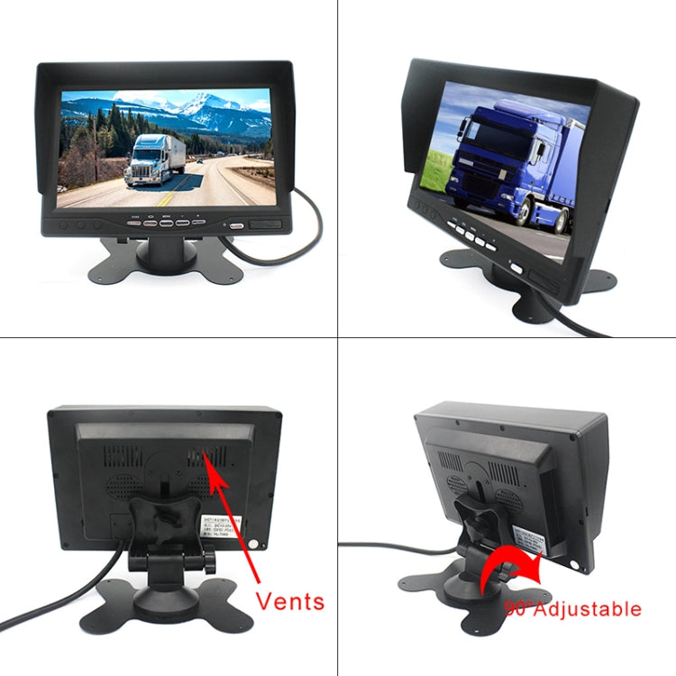 PZ612-2AHD IP67 120 องศารถยนต์ AHD 1080P 2 ล้านพิกเซล 7 นิ้วด้านหน้าและด้านหลังบันทึกคู่ 2 ทิศทางกระจกมองหลัง Night Vision Full Color พร้อมฟังก์ชั่นวิดีโอ, PZ612-2AHD