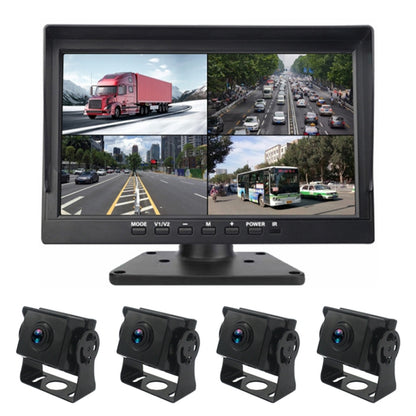 PZ612-4AHD IP67 120 องศารถยนต์ AHD 1080P 2 ล้านพิกเซล 10 นิ้ว 4-Way Rearview Mirror Monitor, night Vision Full Color พร้อมฟังก์ชั่นวิดีโอ, PZ612-4AHD