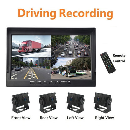PZ612-4AHD IP67 120 องศารถยนต์ AHD 1080P 2 ล้านพิกเซล 10 นิ้ว 4-Way Rearview Mirror Monitor, night Vision Full Color พร้อมฟังก์ชั่นวิดีโอ, PZ612-4AHD