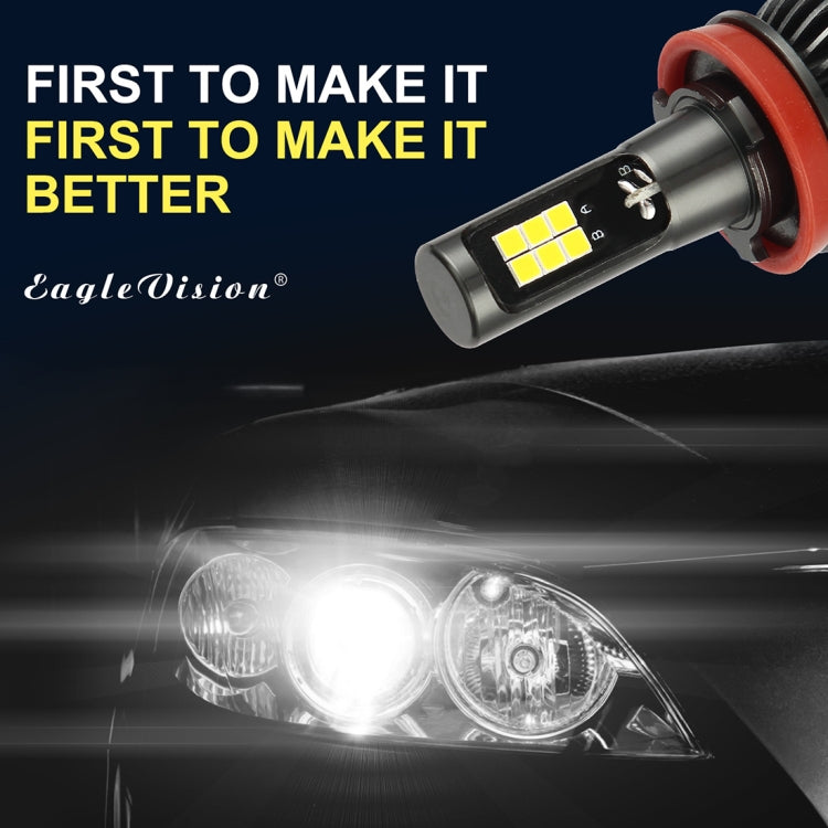 2 ชิ้น EV15 H8 / H11 DC9-32V / 6 วัตต์ / IP67 รถยนต์ LED ไฟตัดหมอกสองสี, แสงสีขาวเย็น + แสงสีเหลืองอำพัน, EV15 H8 / H11