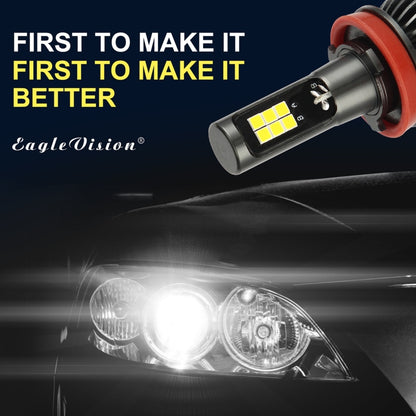 2 ชิ้น EV15 H8 / H11 DC9-32V / 6 วัตต์ / IP67 รถยนต์ LED ไฟตัดหมอกสองสี, แสงสีขาวเย็น + แสงสีเหลืองอำพัน, EV15 H8 / H11
