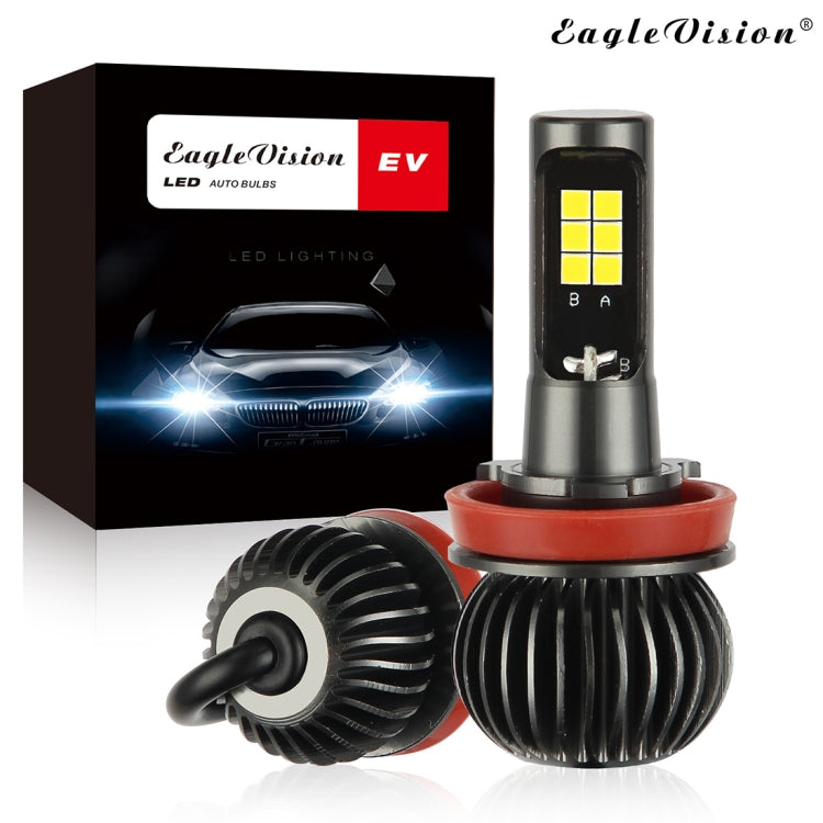 2 ชิ้น EV15 H8 / H11 DC9-32V / 6 วัตต์ / IP67 รถยนต์ LED ไฟตัดหมอกสองสี, แสงสีขาวเย็น + แสงสีเหลืองอำพัน, EV15 H8 / H11