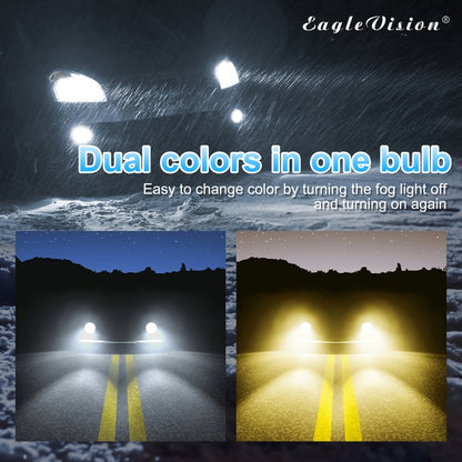 2 ชิ้น EV15 H8 / H11 DC9-32V / 6 วัตต์ / IP67 รถยนต์ LED ไฟตัดหมอกสองสี, แสงสีขาวเย็น + แสงสีเหลืองอำพัน, EV15 H8 / H11