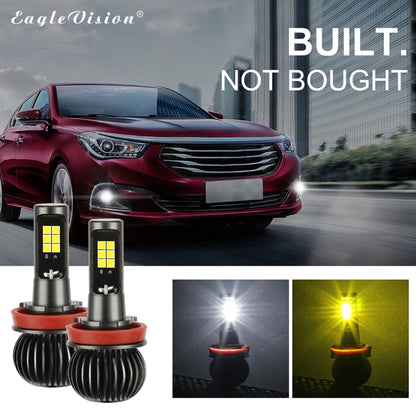 2 ชิ้น EV15 H8 / H11 DC9-32V / 6 วัตต์ / IP67 รถยนต์ LED ไฟตัดหมอกสองสี, แสงสีขาวเย็น + แสงสีเหลืองอำพัน, EV15 H8 / H11