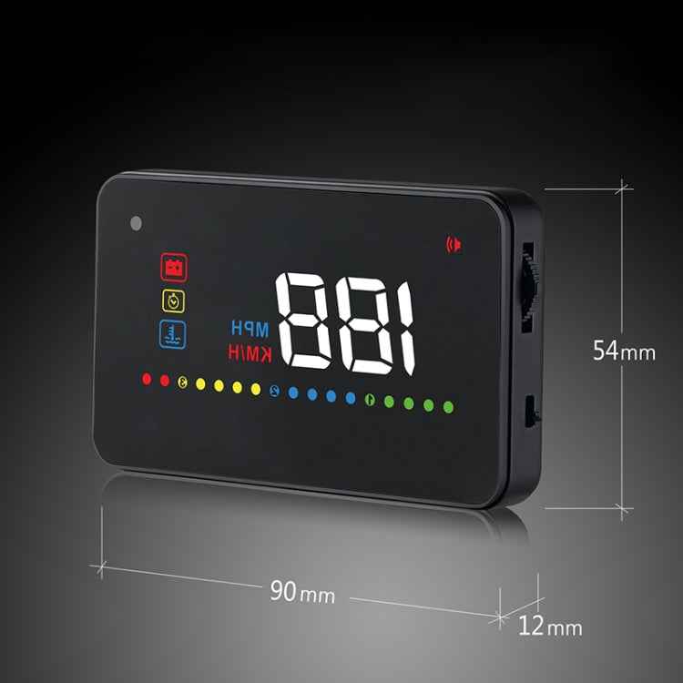 A200 OBD2 3.5 นิ้วระบบรักษาความปลอดภัยจอแสดงผล Head Up ที่ติดตั้งบนยานพาหนะ, รองรับความเร็วรถ / การแสดงความเร็วรอบเครื่องยนต์ / อุณหภูมิของน้ำ / แรงดันไฟฟ้า, A200