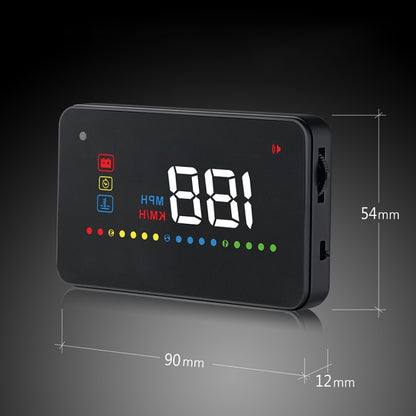 A200 OBD2 3.5 นิ้วระบบรักษาความปลอดภัยจอแสดงผล Head Up ที่ติดตั้งบนยานพาหนะ, รองรับความเร็วรถ / การแสดงความเร็วรอบเครื่องยนต์ / อุณหภูมิของน้ำ / แรงดันไฟฟ้า, A200