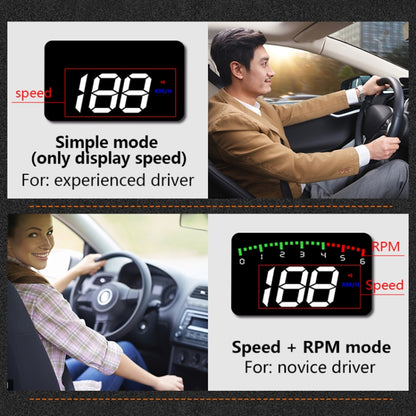 A900 OBD2 3.5 นิ้วระบบรักษาความปลอดภัยจอแสดงผล Head Up ที่ติดตั้งบนยานพาหนะ, รองรับความเร็วรถ / การแสดงความเร็วรอบเครื่องยนต์ / อุณหภูมิของน้ำ / แรงดันไฟฟ้า / ระยะทางในการขับขี่, A900