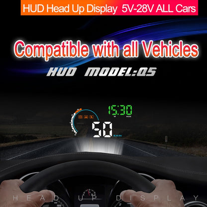 Q5 GPS ระบบรักษาความปลอดภัยจอแสดงผล Head Up ที่ติดตั้งบนยานพาหนะขนาด 4 นิ้วรองรับความเร็วและทิศทางและระยะทาง / กิโลเมตรในการขับขี่ /, Q5