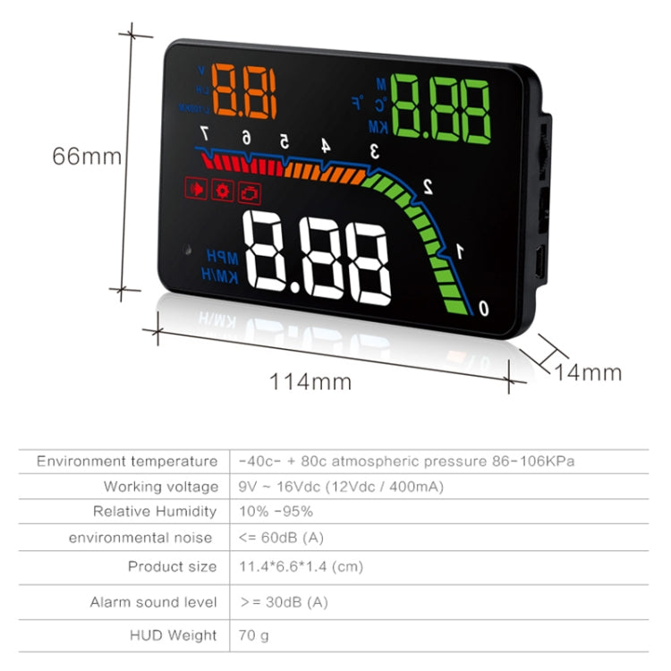 T100 OBD2 ระบบรักษาความปลอดภัยจอแสดงผล Head Up ที่ติดตั้งบนยานพาหนะขนาด 4 นิ้วรองรับความเร็วของรถ / การแสดงความเร็วรอบเครื่องยนต์ / การสิ้นเปลืองน้ำมันเชื้อเพลิงทันที / การตรวจจับและกำจัดรหัสข้อผิดพลาด, T100