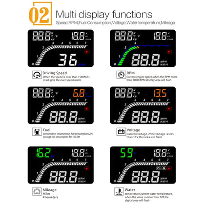 T100 OBD2 ระบบรักษาความปลอดภัยจอแสดงผล Head Up ที่ติดตั้งบนยานพาหนะขนาด 4 นิ้วรองรับความเร็วของรถ / การแสดงความเร็วรอบเครื่องยนต์ / การสิ้นเปลืองน้ำมันเชื้อเพลิงทันที / การตรวจจับและกำจัดรหัสข้อผิดพลาด, T100