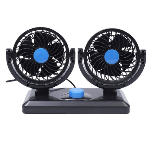 HUXIN HX-T303 6.5W 360 องศาปรับหมุนสองหัวเสียงรบกวนต่ำมินิไฟฟ้าพัดลม,DC12V, HX-T303