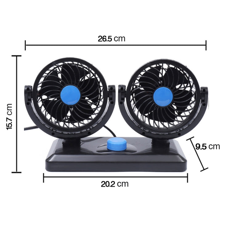 HUXIN HX-T303 6.5W 360 องศาปรับหมุนสองหัวเสียงรบกวนต่ำมินิไฟฟ้าพัดลม,DC12V, HX-T303