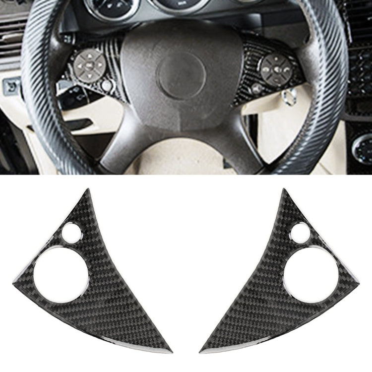 2 ชิ้นรถพวงมาลัยปุ่มคาร์บอนไฟเบอร์สติกเกอร์ตกแต่งสำหรับ Mercedes-Benz W204, Steering Wheel Button